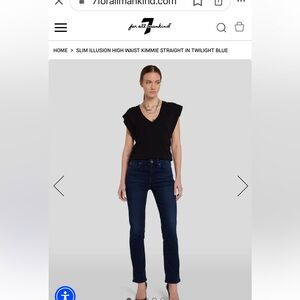 7 for all Mankind 28 high waist straight leg jeans dark wash like new